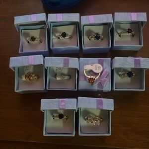 Wholesale Lots Mixed 20pcs Colors CZ Crystal Gold Plated Rhinestone